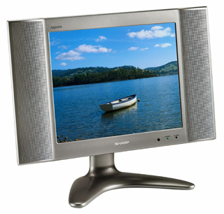 Smaller Sharp Aquos television set.